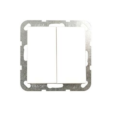 Interrupteur-poussoir double  System 55 blanc pur brillant