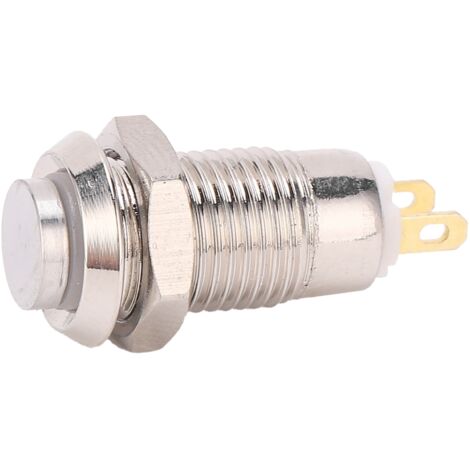 Interrupteur Poussoir Métallique 8mm Étanche Auto-Blocage 3V (Sans Lumière)