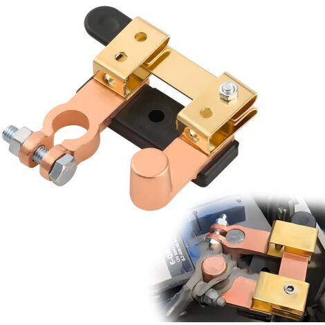 Interrupteur principal à lame de couteau, interrupteur de déconnexion de batterie à lame de couteau latérale 3,6" × 3,2", interrupteur de batterie avec lame horizontale à long boulon pour bateau, cami