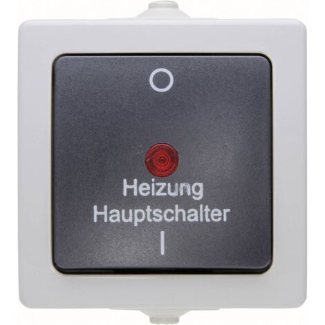 Interrupteur principal pour chauffage pièce humide KOPP Nautic, 565356002, éclairé, gris