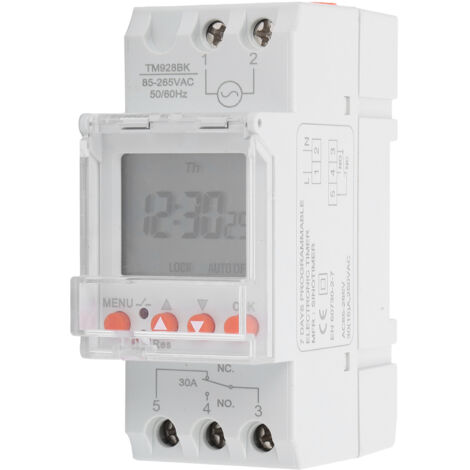 Interrupteur Programmable Numérique 24h Rétroéclairage LCD 30A 85‑265V