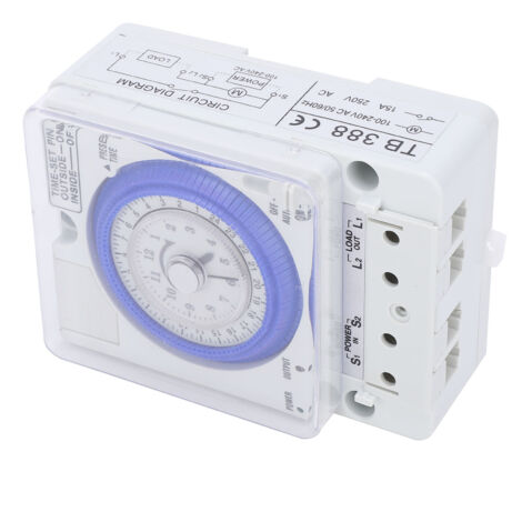 Interrupteur programmable TB‑388 24 heures avec moteur pas à pas à quartz, compatible AC 100‑240V 50/60Hz