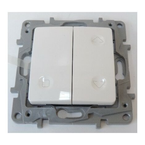 Interrupteur radio (émetteur) sans fil pour volet roulant blanc à pile 3V CR2032 sans plaque MyHome Play NILOE LEGRAND 665110