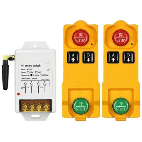 Interrupteur Radio Télécommande RF 4CH 12V 48V Longue Portée - Double Télécommande - 315MHz