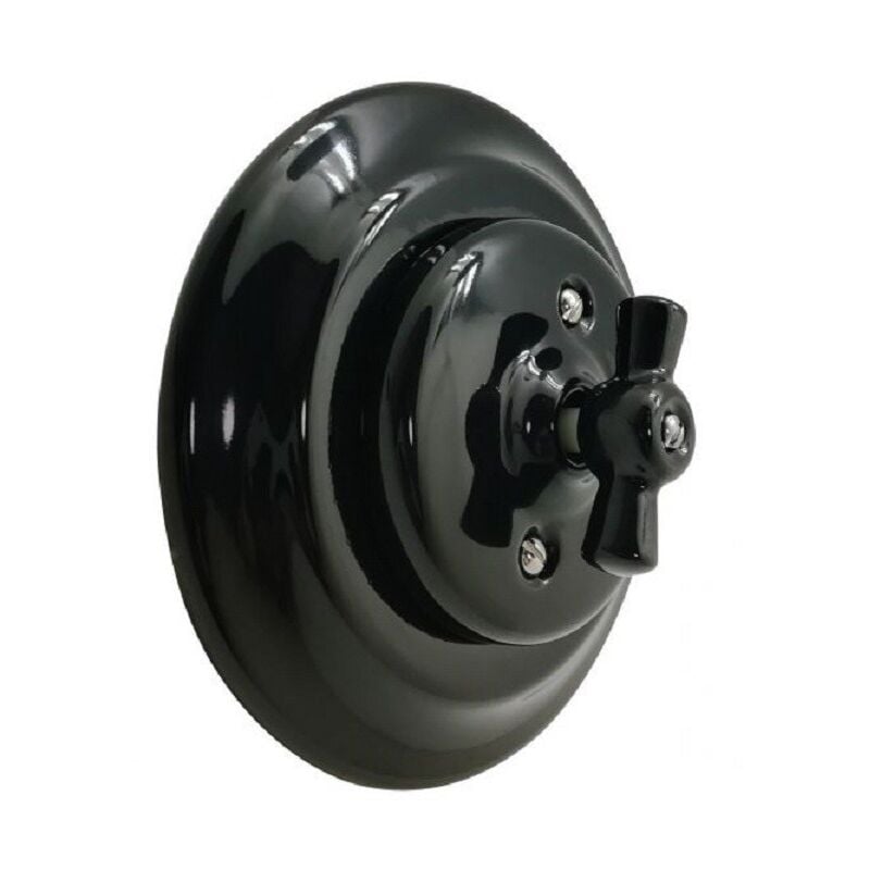 Girard Sudron - Interrupteur rétro porcelaine noire - Girard-Sudron - Rétro Charm
