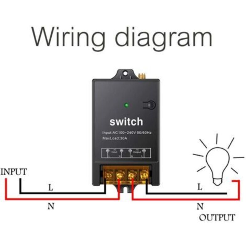 Interrupteur RF sans fil 1500 mètres – Relais 110 V/240 V 40 A CA – Commande à distance d'équipements électriques – Installation facile