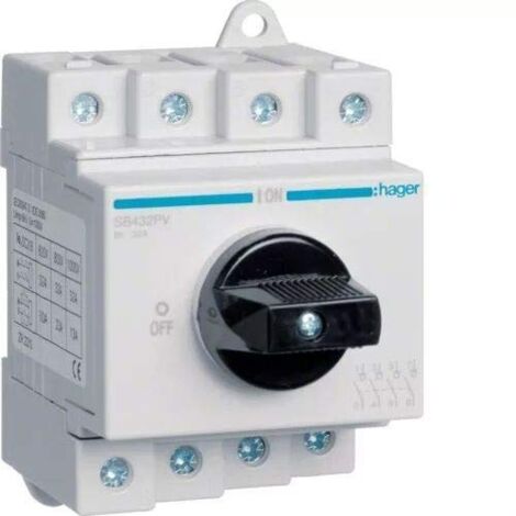 Interrupteur rotatif Hager sb432pv 32A 1000V DC