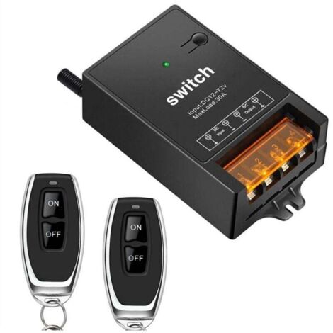 Interrupteur Sans Fil 12V Télécommande Relais 30A DC 72V 60V 48V 36V 24V pour Éclairages Lampes Ventilateurs