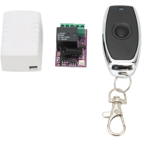 Interrupteur sans fil 20A avec télécommande et boîtier plastique 24V
