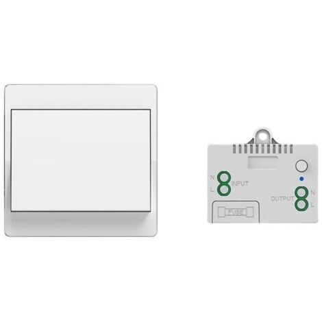 Interrupteur sans fil auto-alimenté, aucune pile requise, télécommande sans fil des appareils d'éclairage, étanche et sûre, peut être installée directement dans la salle de bain, etc. (1 To 1)