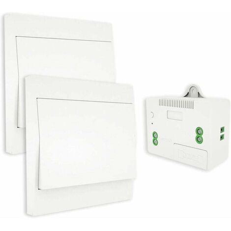 Interrupteur Sans Fil Auto Alimenté Télécommande Murale Va Et Vient Kit 2 Voies Intérieur Extérieur Étanche