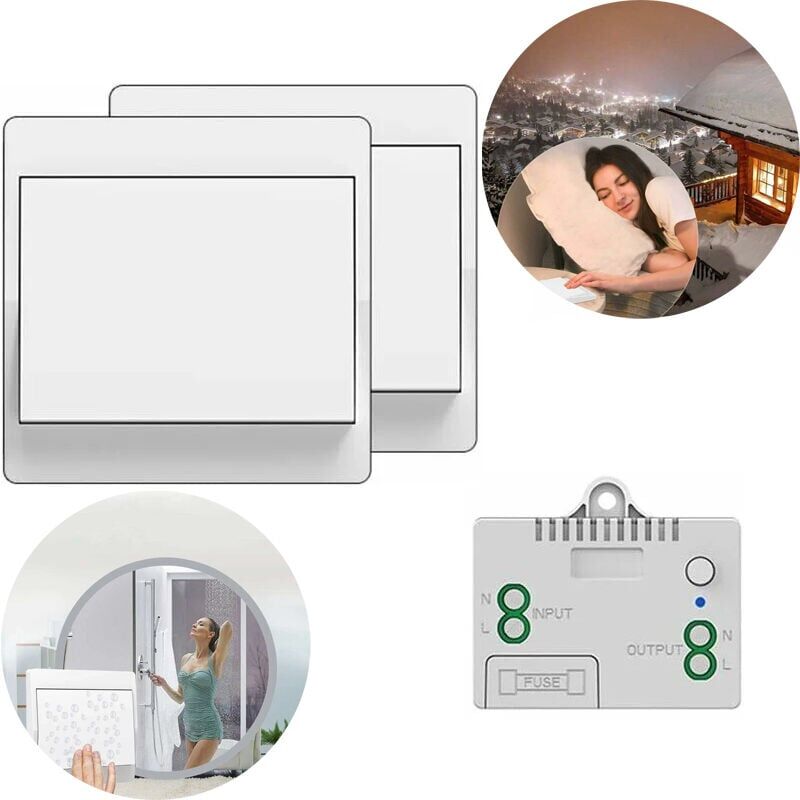Largeight - Interrupteur sans fil autoalimenté, sans pile,télécommande sans fil pour les lumières et appareils électriques,étanche et sûr,pouvant