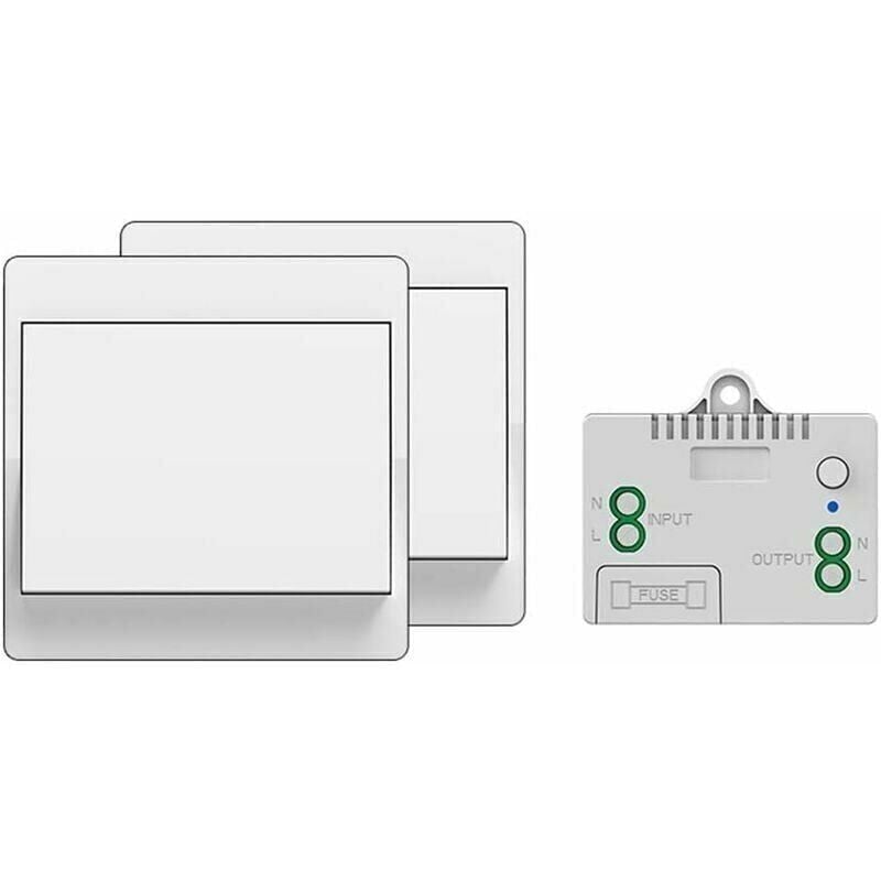 Keyoung - Interrupteur sans fil autoalimenté, sans pile, télécommande sans fil pour les lumières et appareils électriques, étanche et sûr(1 To 2)