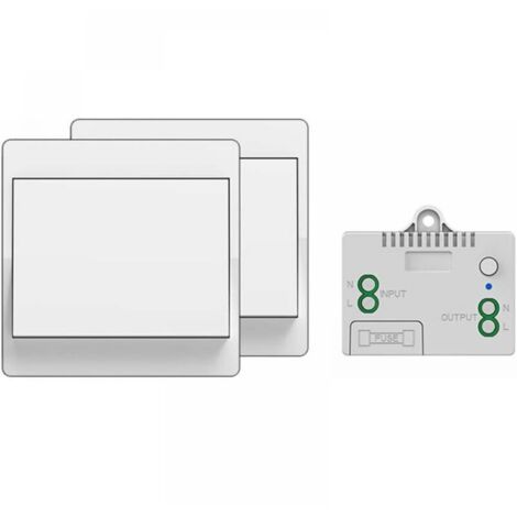 Interrupteur sans fil autoalimenté, sans pile,télécommande sans fil pour les lumières et appareils électriques,étanche et sûr,pouvant être installé directement dans une salle de bain,etc. (1 To 2)