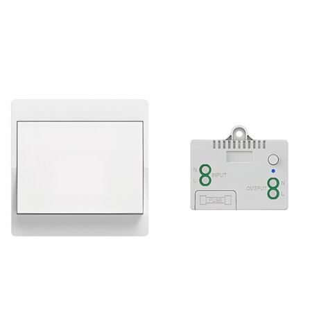 Interrupteur sans fil avec alimentation propre Interrupteur à distance imperméable pour la maison Ne nécessite pas de piles Idéal pour salles de bains, cuisines, couloirs et escaliers