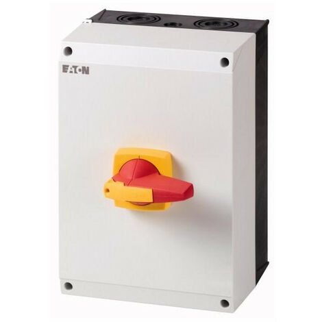 Interrupteur-sectionneur 3 pôles + N 125 A Avec poignée rotative rouge et couronne de blocage jau EATON DMM-125/3N/I5/P-R
