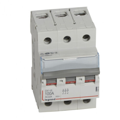 Interrupteur sectionneur DX IS 3P 400V 100A 3 modules (406469)