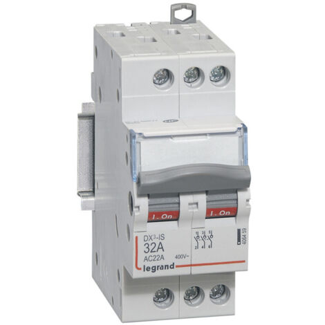 Interrupteur sectionneur DX IS 3P 400V 32A 2 modules (406459)