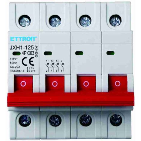 Interrupteur sectionneur ETTROIT 4P 63A 380V rail din JX446300