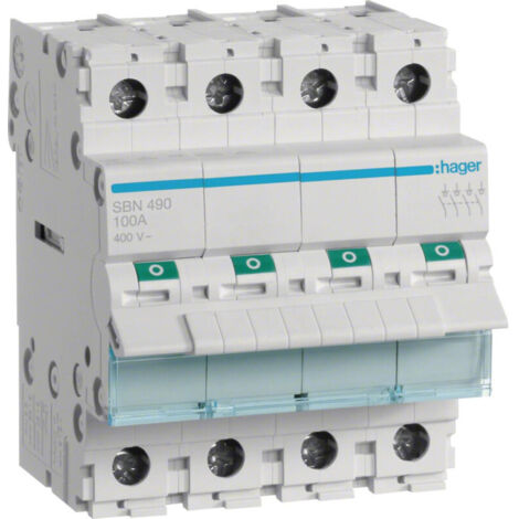 Interrupteur sectionneur modulaire 4P 100A 400VAC