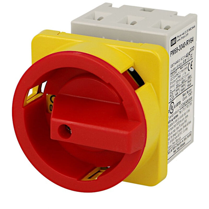 Inter-sectionneur rotatif 3P 40A - Montage panneau - plastron 64x64 - cadenassable IMO