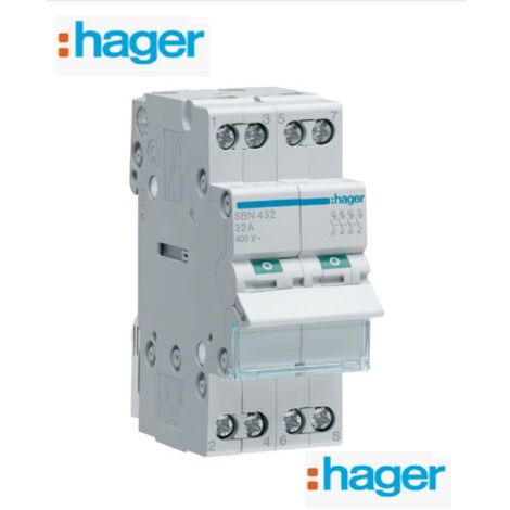 Interrupteur Sectionneur Tétrapolaire 32A - 4P230V - SBN432 - Hager