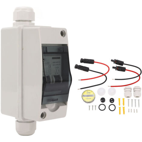 Interrupteur Solaire 6A IP65 pour Extérieur avec Rail Din, Disjoncteur Miniature DC12‑400V AC90400V