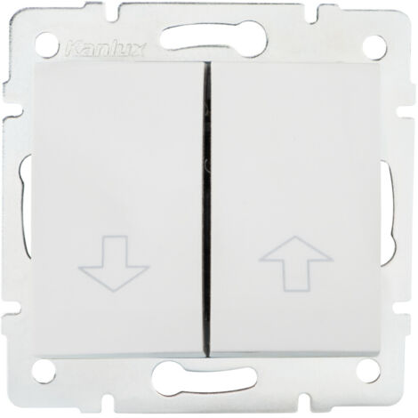 Interrupteur Store Encastrable - 2 Boutons - ABS Blanc - 71x71mm - 250V