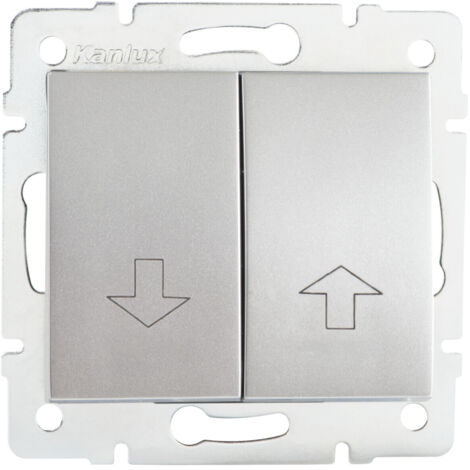 Interrupteur Store Encastré - 2 Leviers - Argent - 71x71mm - 250V
