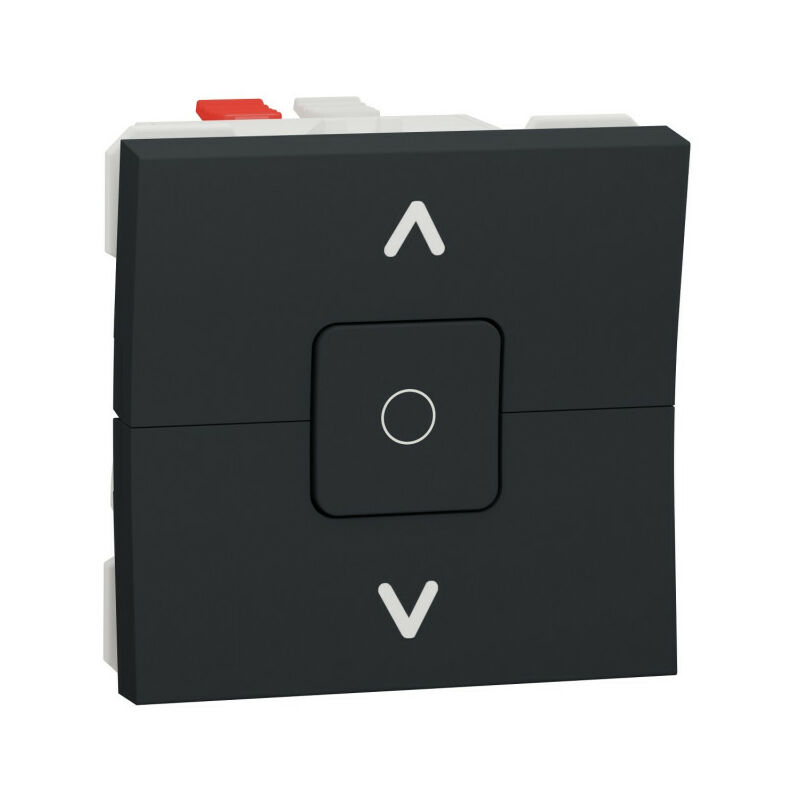 Unica - interrupteur volet-roulant - 3 touches - 6A - 2 mod - Anthra - méca seul (NU320854)