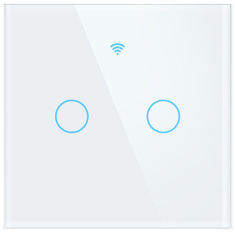 Interrupteur tactile connecté WiFi – Compatible Alexa et Google Assistant – Panneau en verre trempé – Installation facile