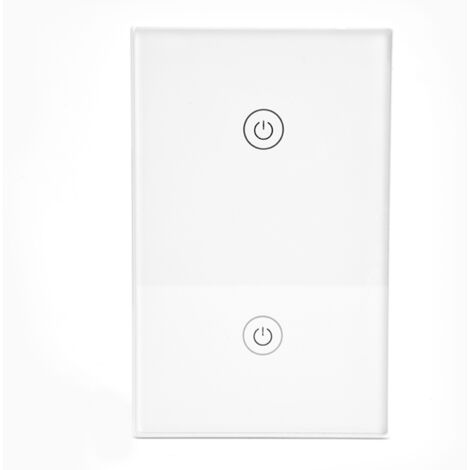 Interrupteur tactile intelligent double, compatible avec la commande vocale via une application, interrupteur d'éclairage intelligent WiFi à panneau en verre, compatible avec Google Home