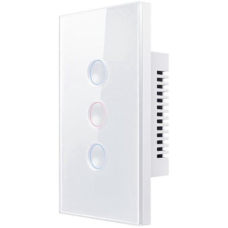 Interrupteur tactile intelligent Tuya WiFi blanc 110-240V 2,5D style concave, C--