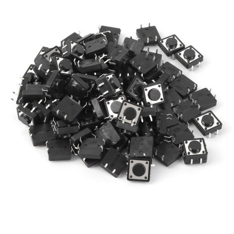 Interrupteur tactile mini momentané 100 pièces 12x12x5mm - Lot économique pour PCB