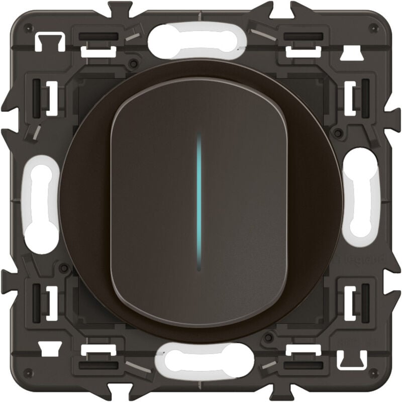 Legrand - Interrupteur témoin Céliane 10AX - Enjoliveur Noir, support et voyant