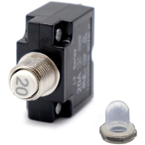 Interrupteur Thermique Réinitialisable - 20 A - 125/250 V CA - Protection Contre Surcharges - Pour Applications Automobiles Industrielles et Maritimes - 1 Pièce