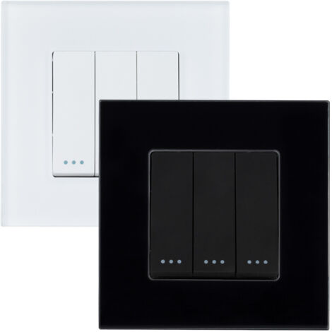 Interrupteur Triple avec Cadre PC Modern Noir