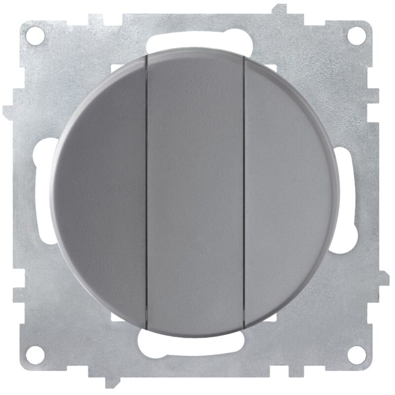 Interrupteur triple, simple allumage, témoin lumineux led, 1 voie, encastré, sans plaque de finition - noir