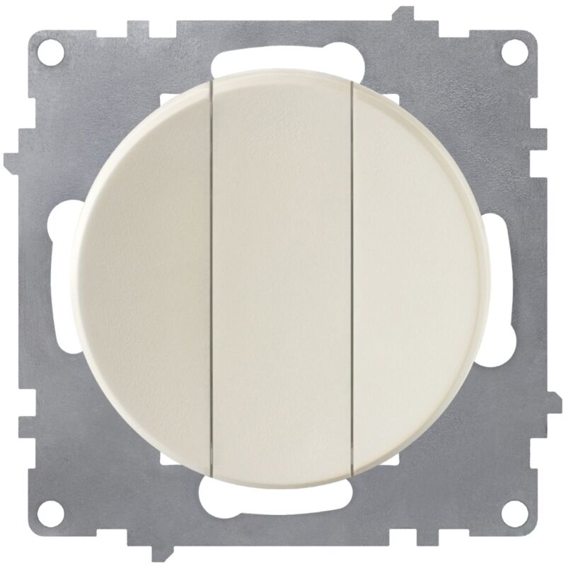 Interrupteur triple, simple allumage, témoin lumineux led, 1 voie, encastré, sans plaque de finition - beige