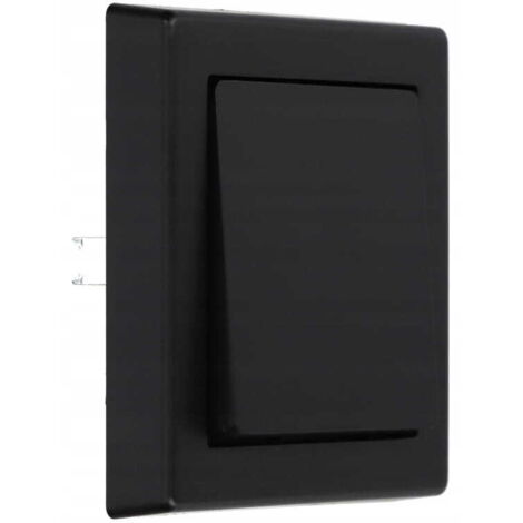 Interrupteur unipolaire 7x7cm Interrupteur simple encastré Noir mat