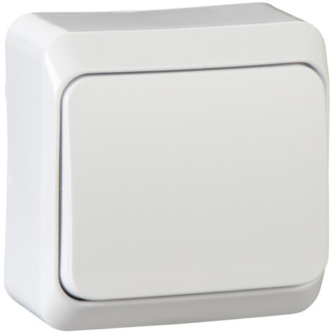 Interrupteur unipolaire en saillie, blanc Prima