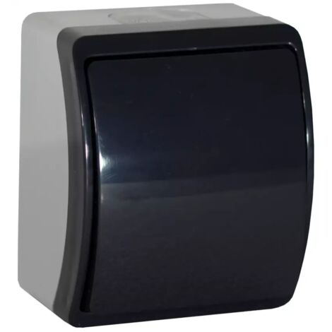 Interrupteur unipolaire étanche gris anthracite IP44 KOALA