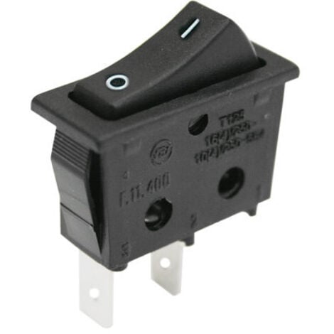 Interrupteur unipolaire ON-OFF Faston 11.400.I/N 16A/250V Electro DH Couleur Noir 8430552016341