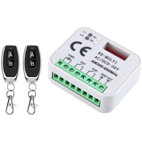 Interrupteur universel pour ouvre-porte de garage avec 2 télécommandes RX--