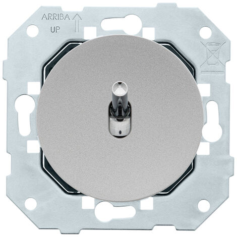 Interrupteur va-et-vien encastré ALU chrome – 10 AX 250 V – Indice de protection IP20 – Bornes automatiques pour câbles 2X1,5mm2 – Fontini