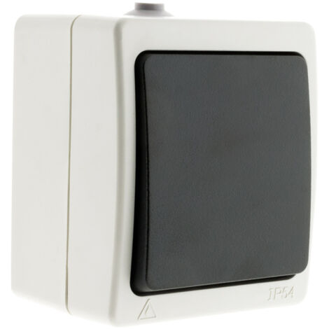 Interrupteur va et vient 10A IP54 noir – Résistant à l'humidité et à la poussière – 2300W sous 230V – Pour installations électriques pro – Aquae