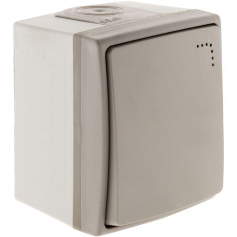 Interrupteur va et vient à voyant étanche IP55 - Gris - Orok - Zenitech