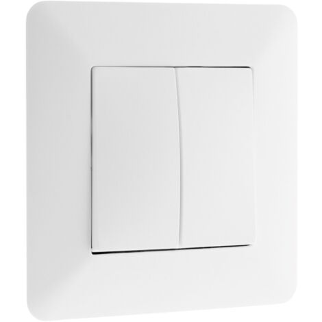 Biplite avec interrupteur 2x 10A blanc