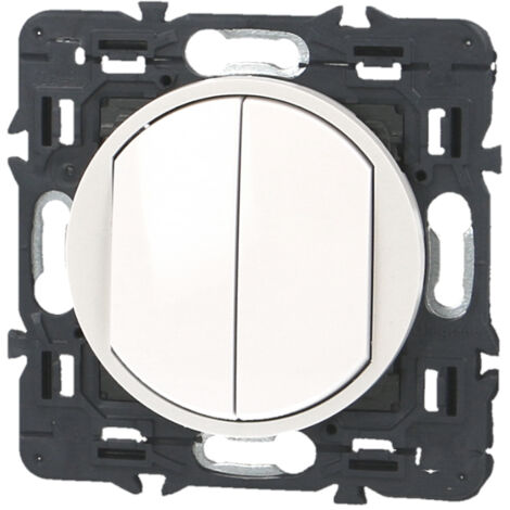 Interrupteur Double Va-et-vient Poussoir Arnould INITIA 69505 - Couleur écru, Neuf