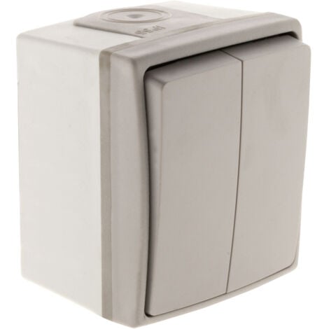 Interrupteur va et vient double étanche IP55 - Gris - Orok - Zenitech